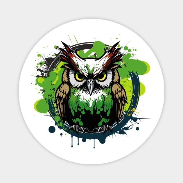 Graffiti Paint Owl Bird Creative Magnet by Cubebox